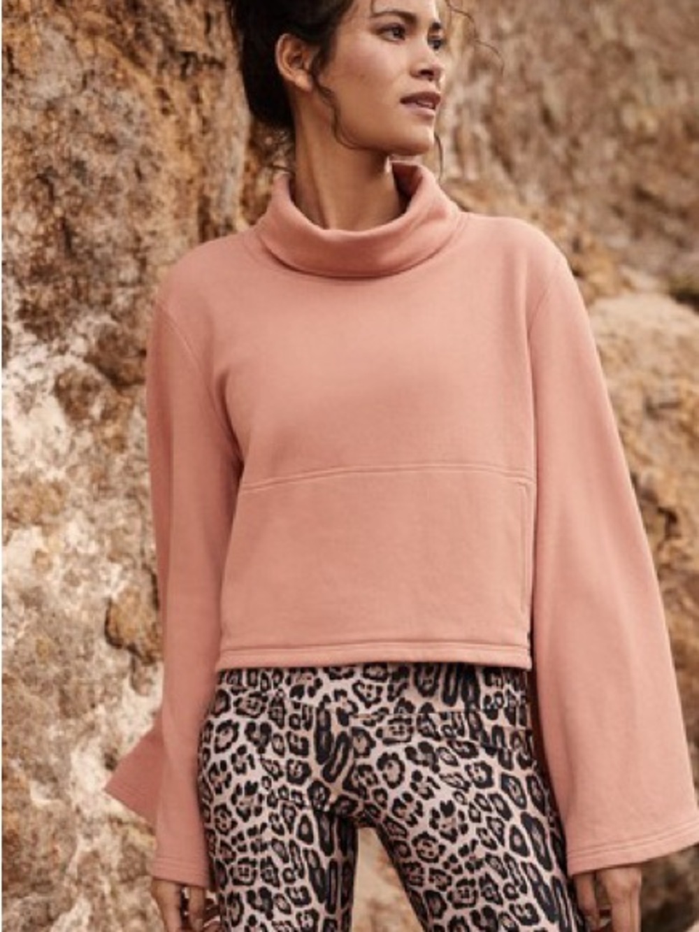 FP Movement by Free People Dusty Rose Turtleneck Pullover